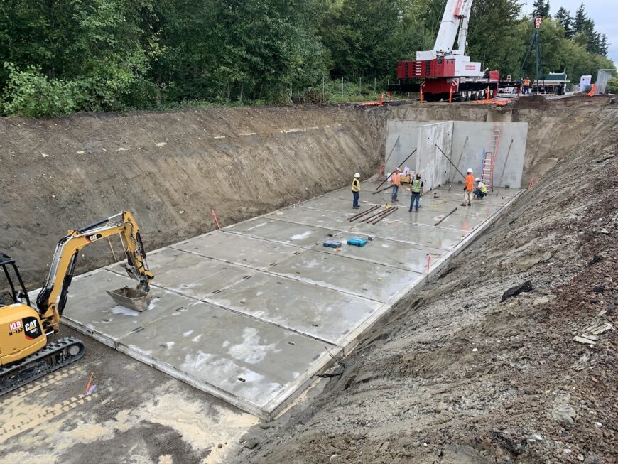 Harbour Reach new culvert base installed