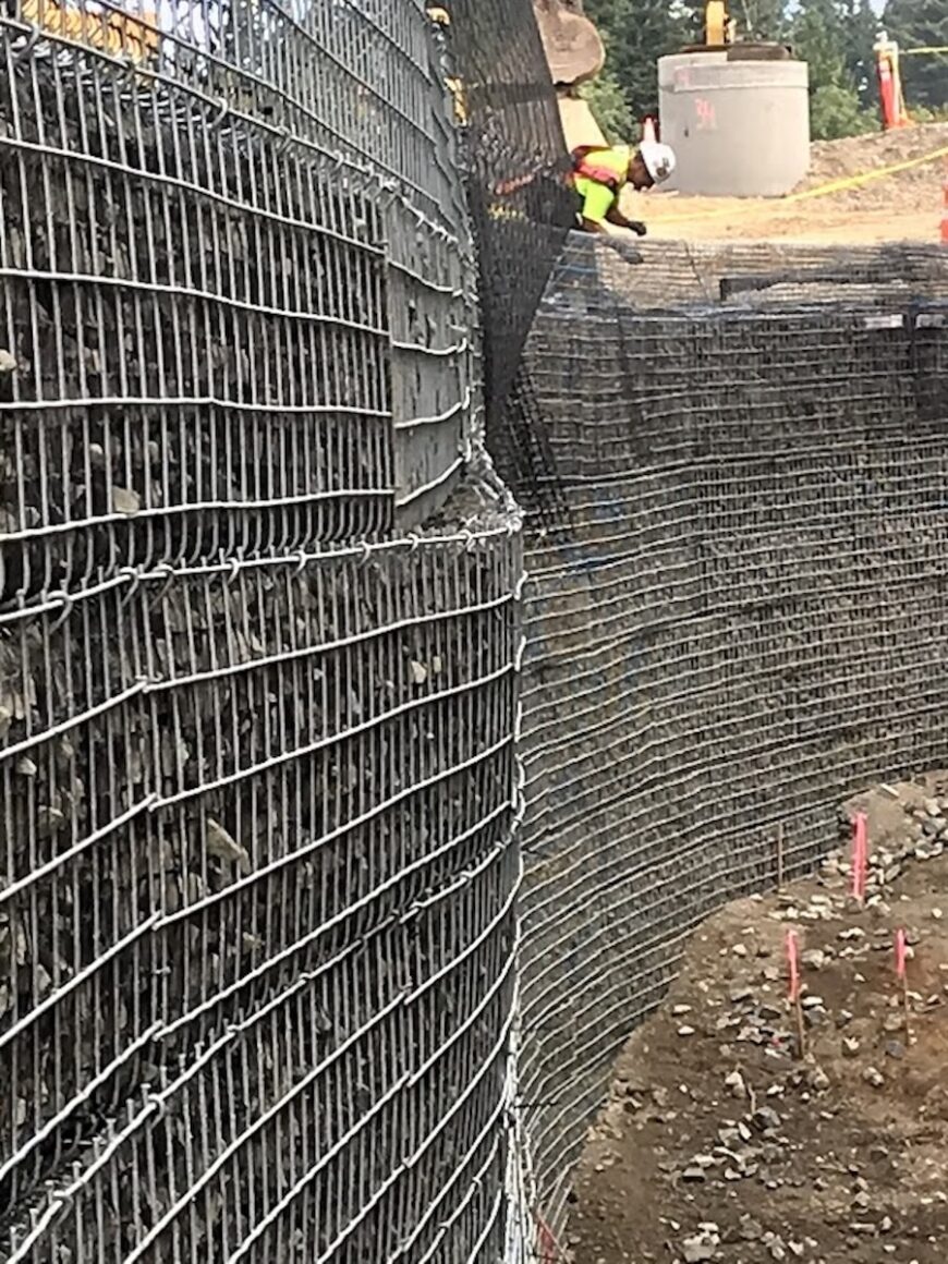 Harbour Reach newly constructed gabion basket wall