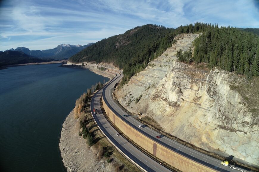 The Hyaks aerial view of newly constructed I90