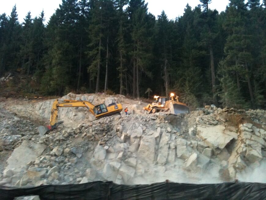 The Hyaks Excavating on hillside of I90