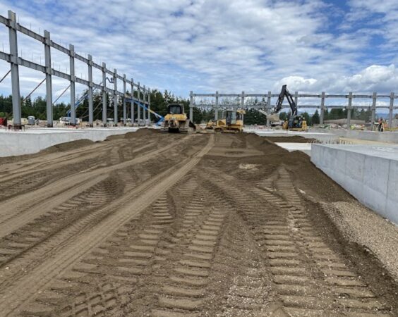 Project Roxy steel exterior beams and grading