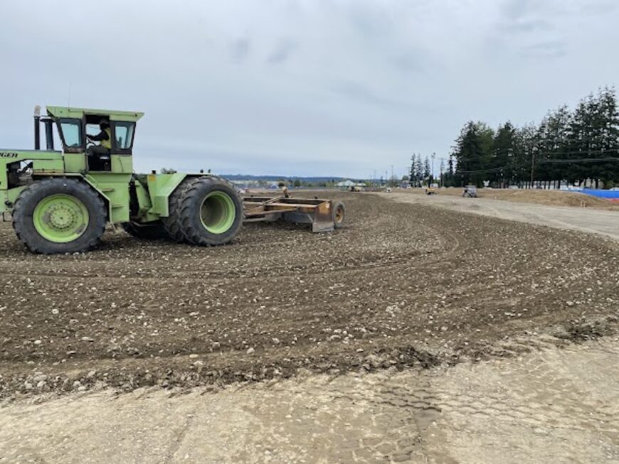 Project Roxy sheeps foot roller working onsite