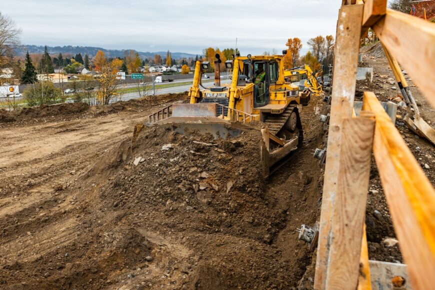 Algona dozer pushing dirt