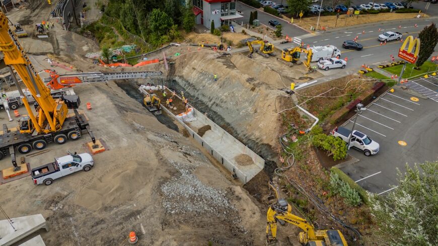 B2R aerial view of precast concrete culvert